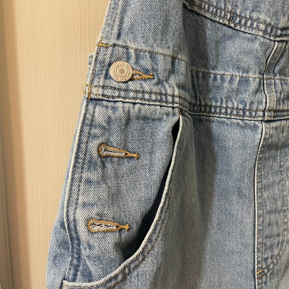 Levi's Shortalls Size M Two Horse Brand Overalls Shorts Medium Wash - Picture 8 of 12